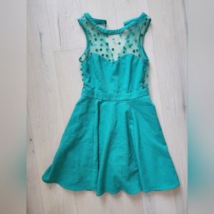 Coincidence & Sound Womens Cute Dress Teal Aline Sleeveless Size XS